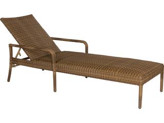 Woodard Whitecraft All Weather Wicker Padded Adjustable Patio Chaise Lounge