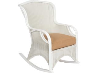 Heirloom Wicker Pristine White Rocker Outdoor Lounge Chair