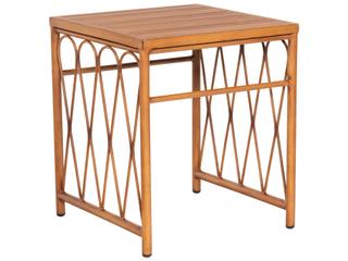 Cane Aluminum Cane Square Slatted Top Patio End Table