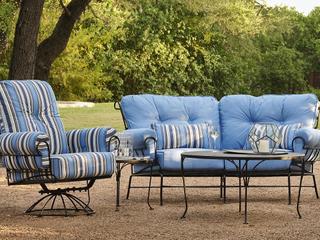 Woodard Terrace Cushion Wrought Iron Patio Lounge Set