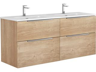 Dalia Double Bathroom Vanity Wall Mounted Natural Oak
