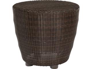 Woodard Whitecraft Saddleback Wicker Round Patio End Table