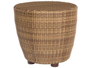 Woodard Whitecraft Saddleback Wicker Round Patio End Table