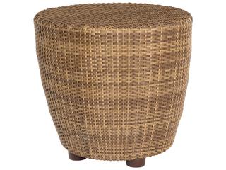 Woodard Whitecraft Saddleback Wicker Round Patio End Table