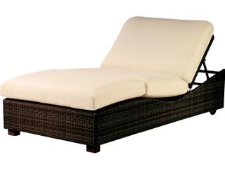Woodard Whitecraft Montecito Wicker Double Patio Chaise Lounge