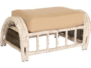 Whitecraft River Run Wicker Antique Palm Patio Ottoman