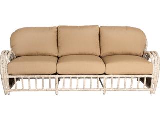 Woodard Whitecraft River Run Wicker Antique Palm Outdoor Patio Sofa
