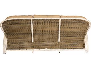 Woodard Whitecraft River Run Wicker Antique Palm Outdoor Patio Sofa