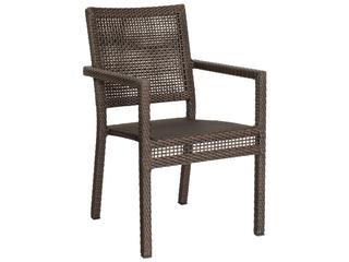 Woodard Whitecraft All Weather Wicker Miami Stackable Outdoor Patio Dining Arm Chair