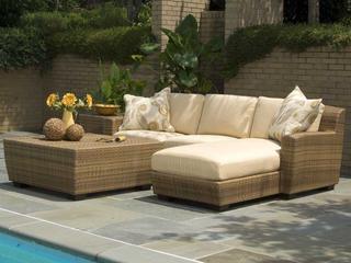 Woodard Whitecraft Saddleback Wicker Sectional Set