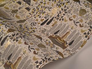 York Wallcoverings Linen / Gold Camont Wallpaper
