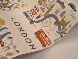 York Wallcoverings Blue / Red City Maps Wallpaper