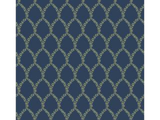 York Wallcoverings Navy Laurel Wallpaper