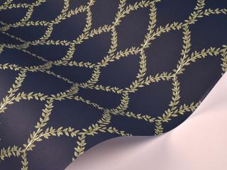 York Wallcoverings Navy Laurel Wallpaper