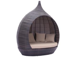 Zuo Outdoor Martinique Beach Aluminum Polyurethane Weave Day Bed in Brown & Beige