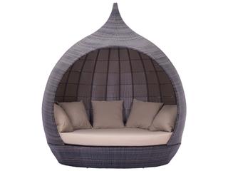 Zuo Outdoor Martinique Beach Aluminum Polyurethane Weave Day Bed in Brown & Beige