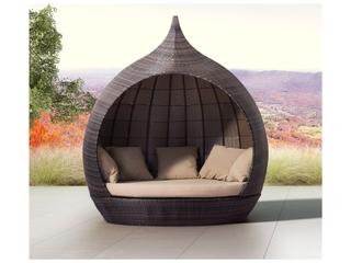 Zuo Outdoor Martinique Beach Aluminum Polyurethane Weave Day Bed in Brown & Beige
