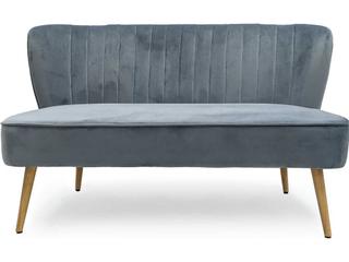 Pale Blue Velvet Upholstered Accent Bench