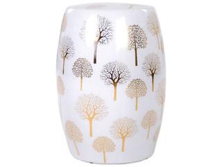 Zentique Garden White Gold Accent Stool