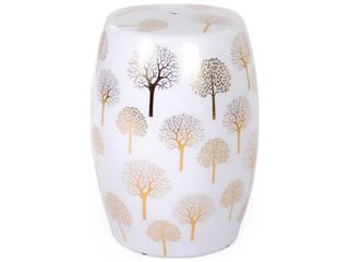 Zentique Garden White Gold Accent Stool