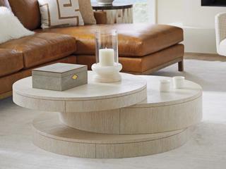 Barclay Butera Carmel Ventana Round Wood Cocktail Table