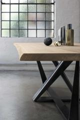 Bontempi Casa Millennium Rectangular Wood Natural Oak Silver Dining Table