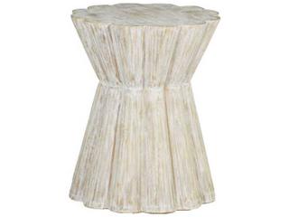 Gabby Annie Round Light Whitewashed Wood End Table