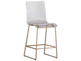 Gabby King Antique Gold & Clear Acrylic Counter Stool