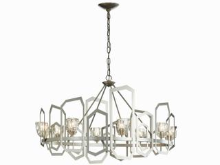 Hubbardton Forge Gatsby 8-Light Crystal Candelabra Geometric Round Chandelier