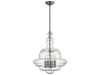 Hudson Valley Washington 4-Light Polished Nickel Clear Glass Candelabra Chandelier