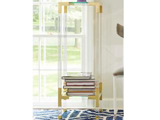 Jonathan Adler Jacques Square Glass Brass End Table