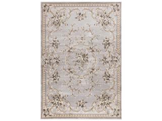Avalon Light Grey Machine-Woven Polypropylene Area Rug with Aubusson Design