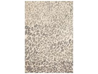 Masai MAS-02 Wool Hand Hooked Area Rug in Grey Ivory