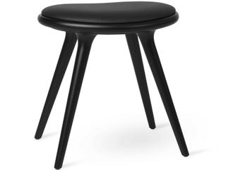 The Dining Chair Black Leather Upholstered Side Chair with Black Stained Beech Frame