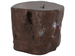 Cast Naturals Log Bronze Accent Stool in Bronze Composite Resin