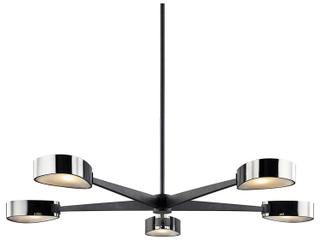 Troy Lighting Allisio 5-Light Carbide Black Chrome Glass Chandelier