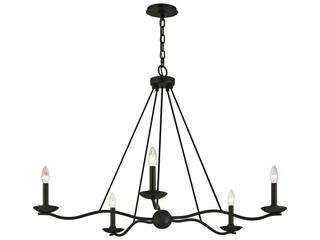 Troy Lighting Sawyer 5-Light Forged Iron Black Candelabra Chandelier