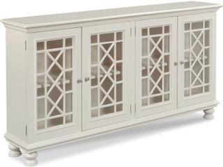 Furniture Anson Bookcase with Four Glass Doors in Carrara Finish