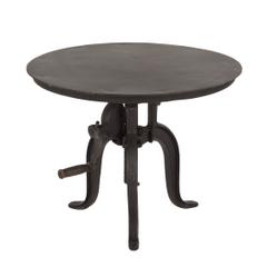 World Interiors Artezia Round Metal Matte Black End Table
