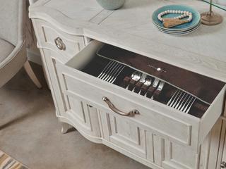 American Drew Harmony Emelie 64" Oak Wood Eggshell Sideboard