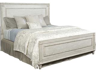 American Drew Southbury White Parchment Oak Wood Queen Panel Bed