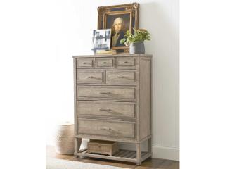 American Drew West Fork Greer Aged Taupe Brown Elm Wood Accent Chest