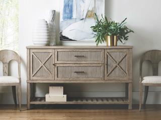 American Drew West Fork Sloan 65" Elm Wood Aged Taupe Sideboard