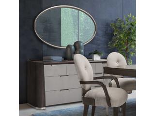 Michael Amini Roxbury Park 7-Drawers Gray Double Dresser with Mirror Set