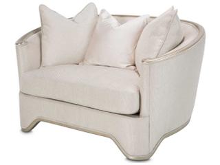 Michael Amini London Place Beige Fabric Chair and a Half