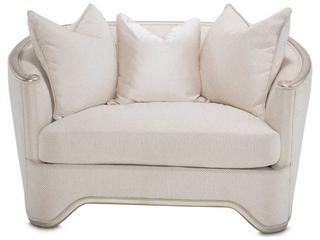 Michael Amini London Place Beige Fabric Chair and a Half