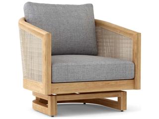 Anderson Teak Catania Natural Swivel Outdoor Patio Lounge Chair