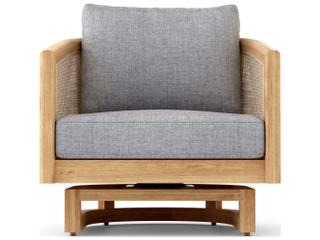 Anderson Teak Catania Natural Swivel Outdoor Patio Lounge Chair
