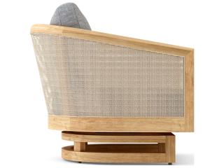 Anderson Teak Catania Natural Swivel Outdoor Patio Lounge Chair