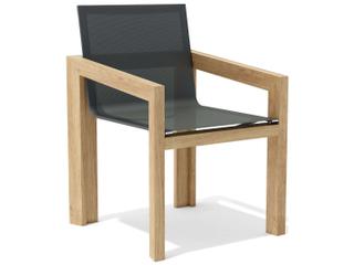 Anderson Teak Smyrna Natural Sling Outdoor Dining Arm Chair